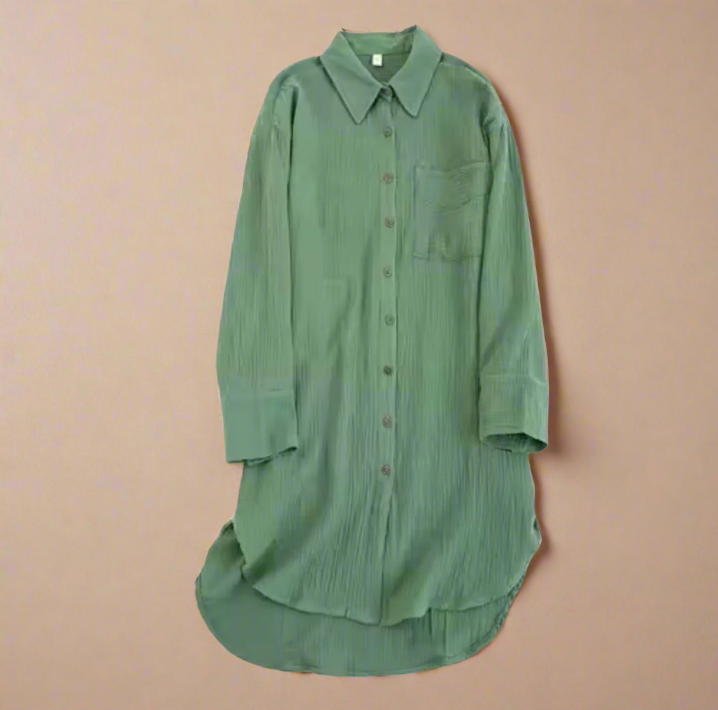 Ghizlan Cotton modest tunic shirt - Everyday Light shirt