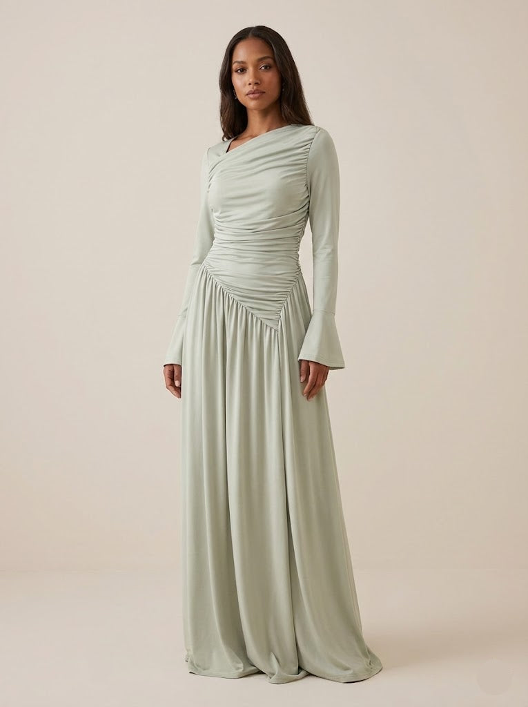 Hashmat Draped Maxi Dress (2 Colors) - Silver Sage / S-(Fit for US-2, AUS -6) Hashmat Draped Maxi Dress (2 Colors) - Silver Sage / S-(Fit for US-2, AUS -6)