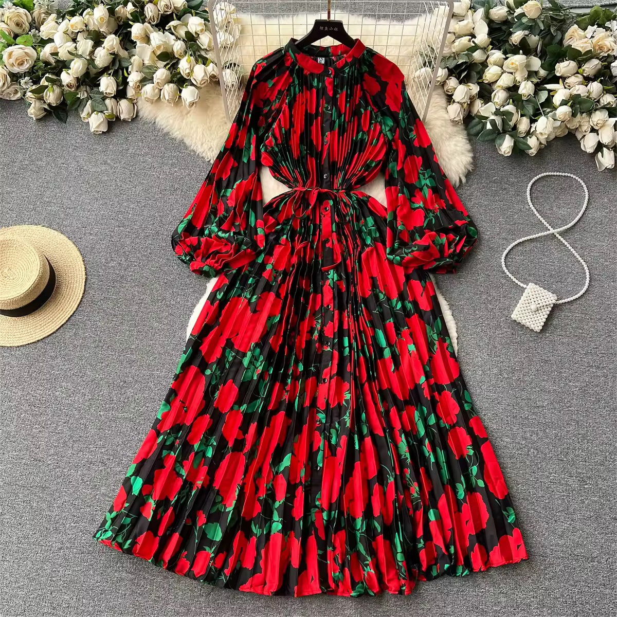 Floral pleated dress