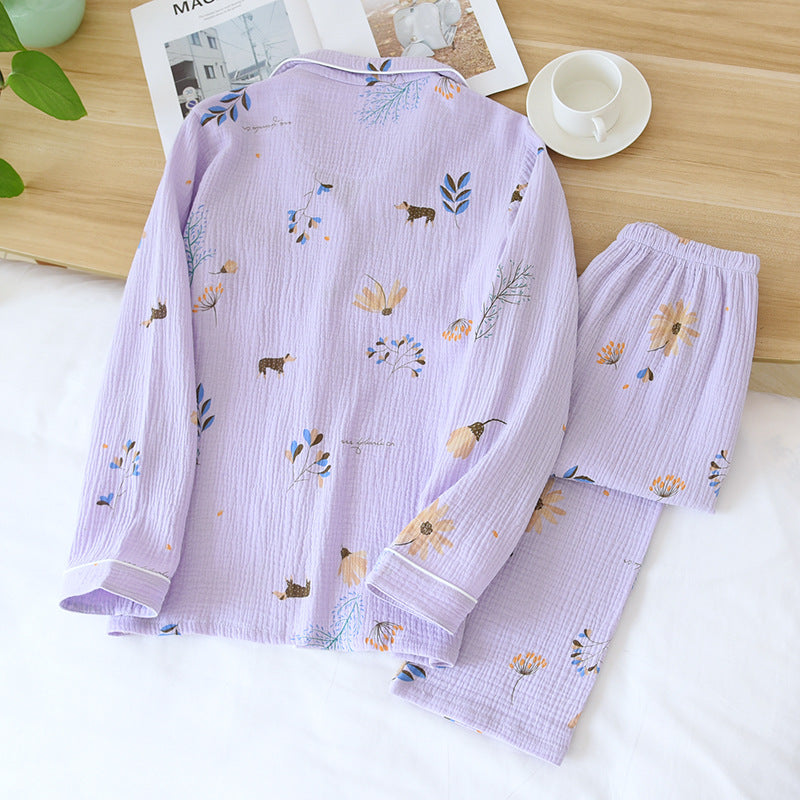 Floral Purple Pajamas Set
