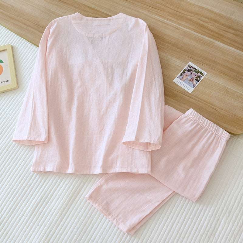 Elena Pajamas Gauze Cotton Pajama(2 colors)