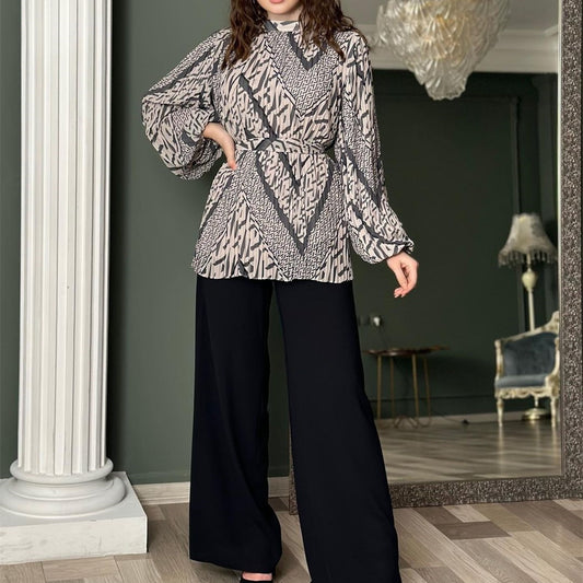 Sakura Loose Printing Top+ Pants- 2 Piece set