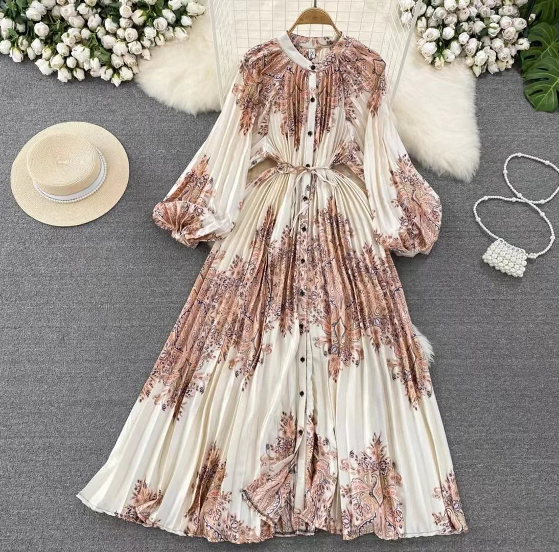 Floral pleated dress
