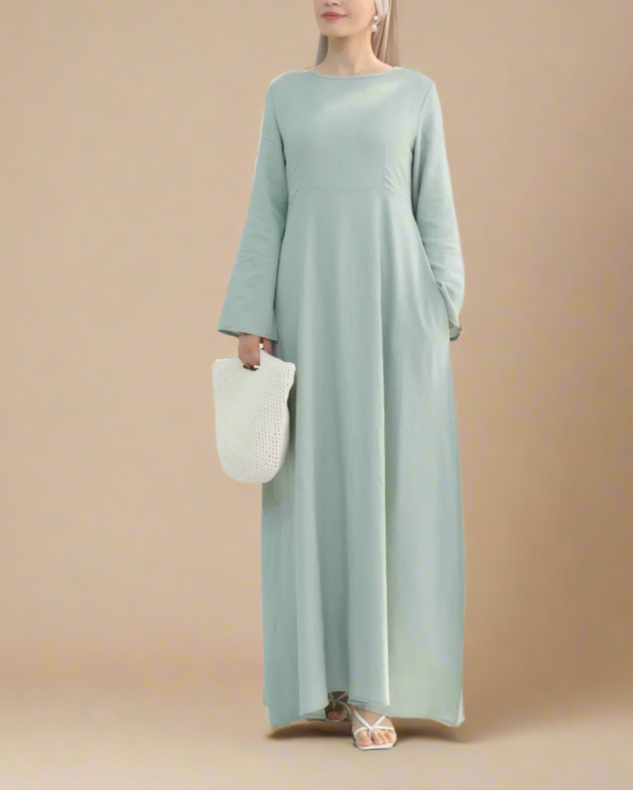 Maanah linen blend dress with slip - Linen Comfort Edition (3 Colors)