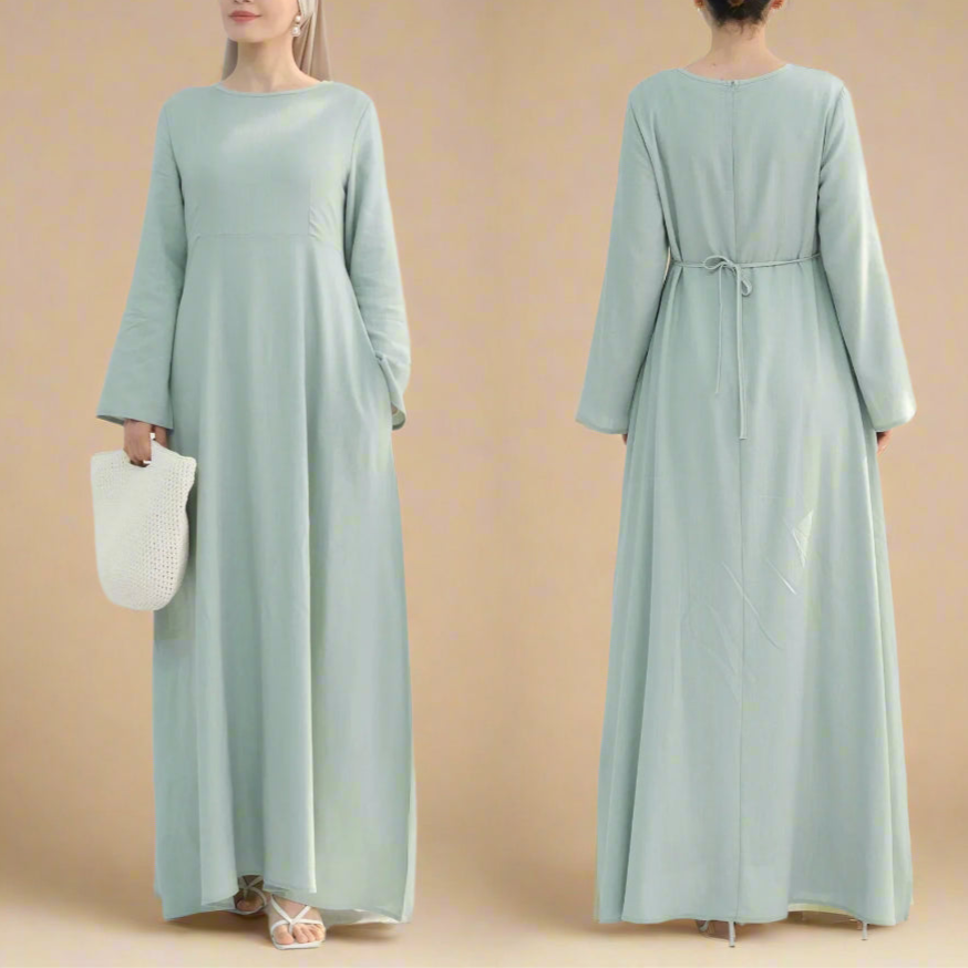 Maanah linen blend dress with slip - Linen Comfort Edition (3 Colors)