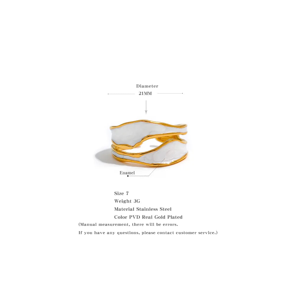 Kendall White Enamel open Ring