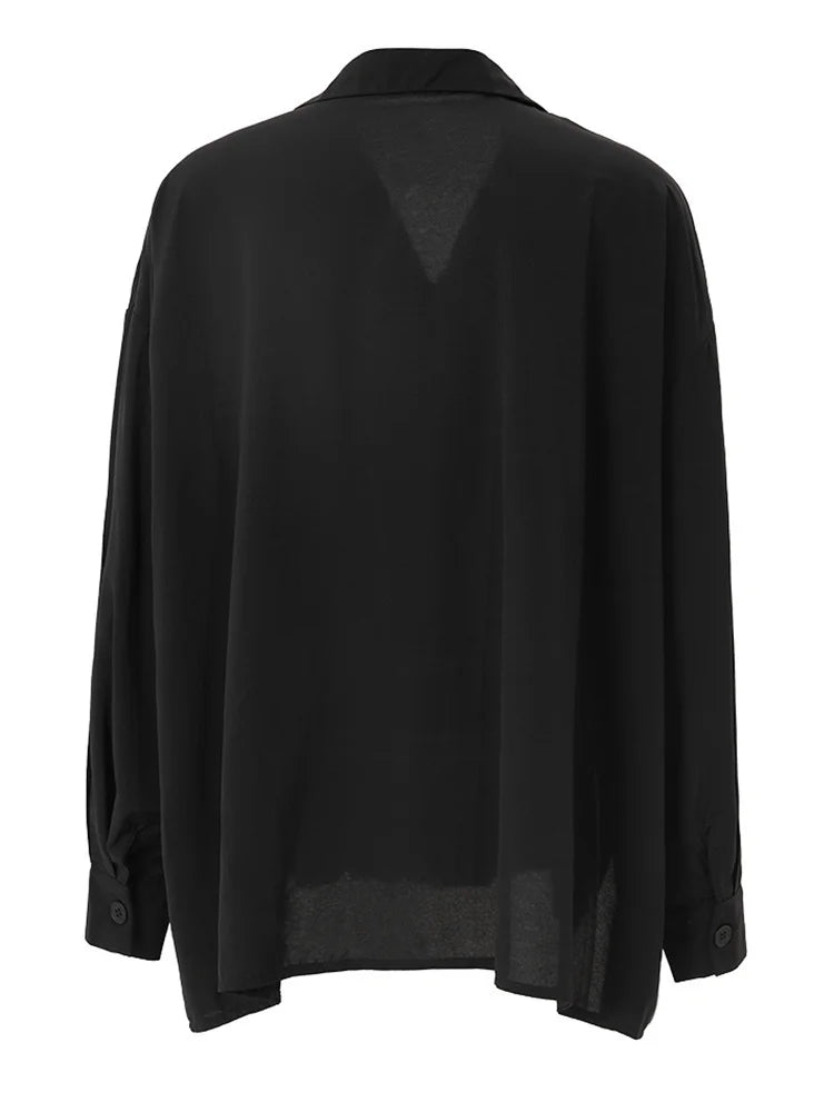 Haana Irregular Oversized Shirt with Blazer neck (2 Colors)