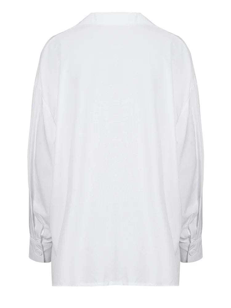 Haana Irregular Oversized Shirt with Blazer neck (2 Colors)