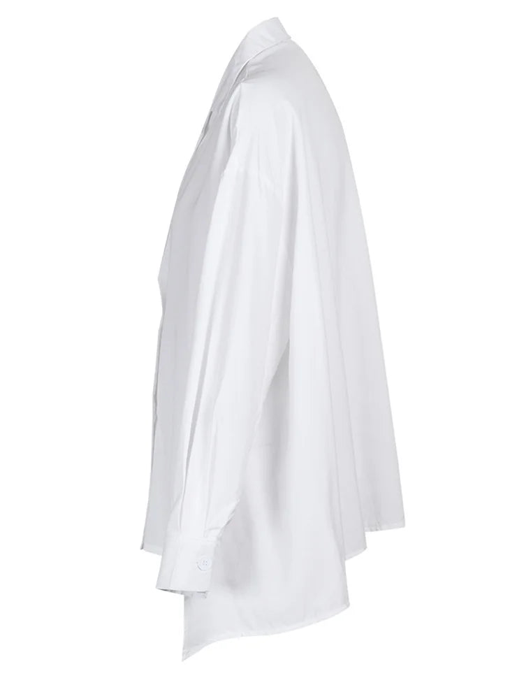 Haana Irregular Oversized Shirt with Blazer neck (2 Colors)