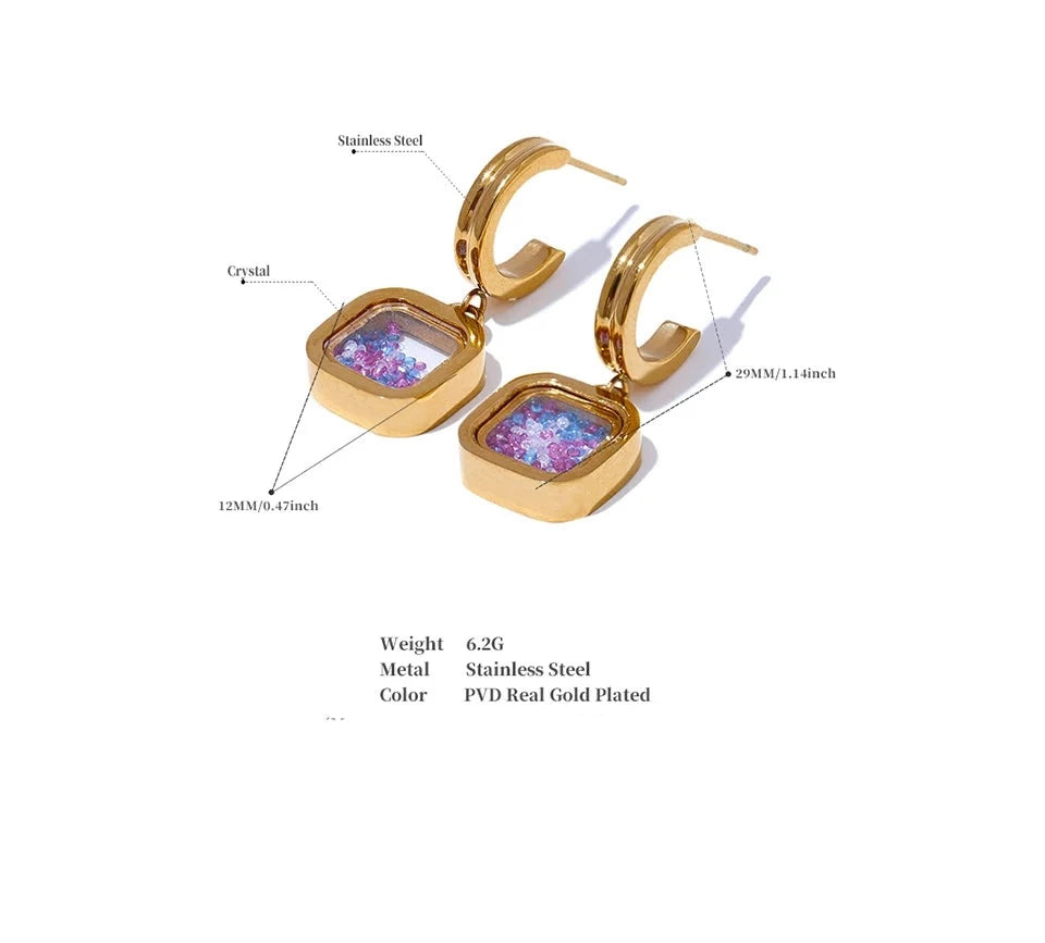 Emilia Crystal Drop Dangle Earrings(2 Colors)