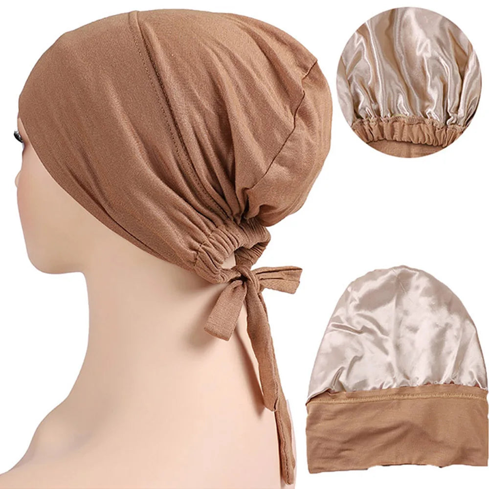 Satin lined Hijab Undercap (15 Colors)
