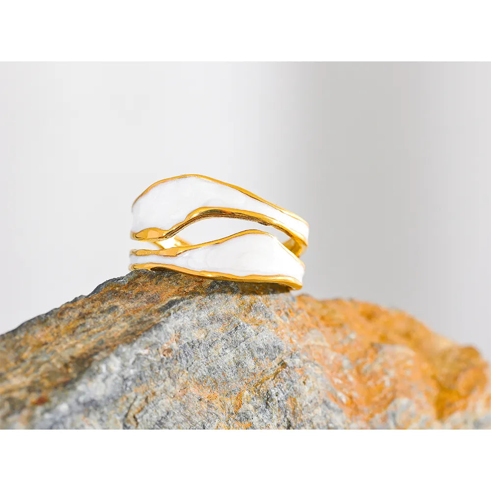 Kendall White Enamel open Ring
