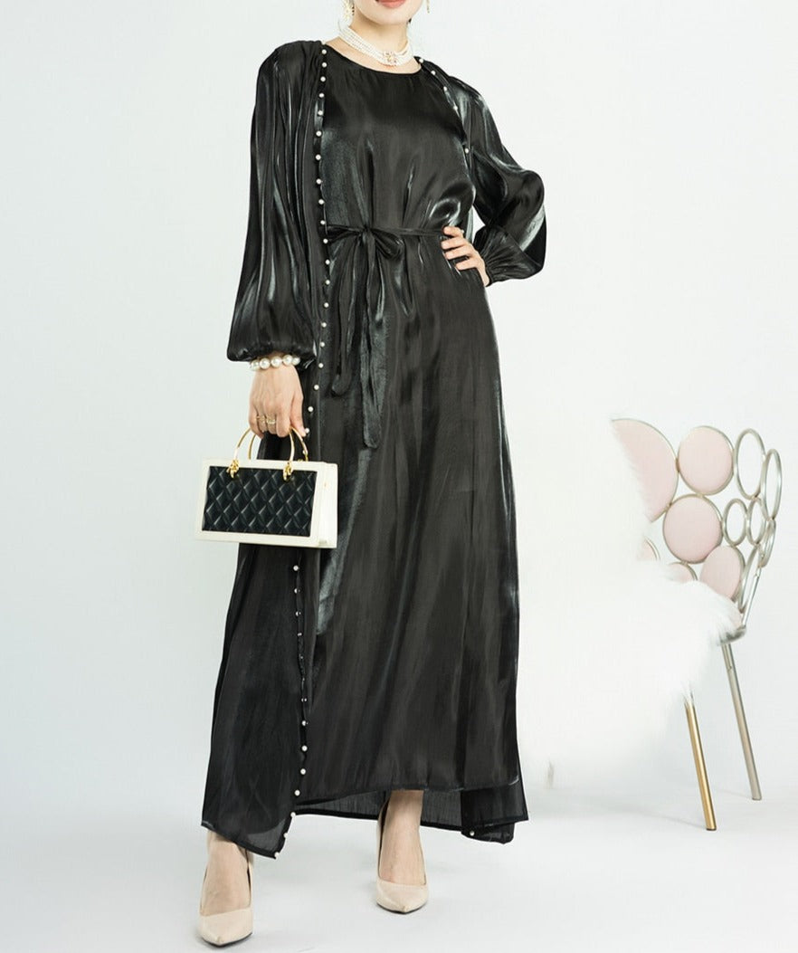 Milana dress- Long Dress+Beaded Cardigan Robe(4 colors)
