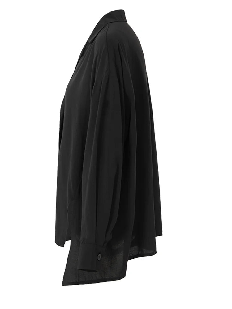 Haana Irregular Oversized Shirt with Blazer neck (2 Colors)