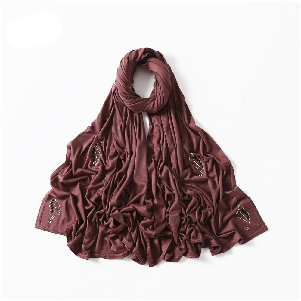 Lorelai Jersey Hijabs-Leaf design(12 Colors)