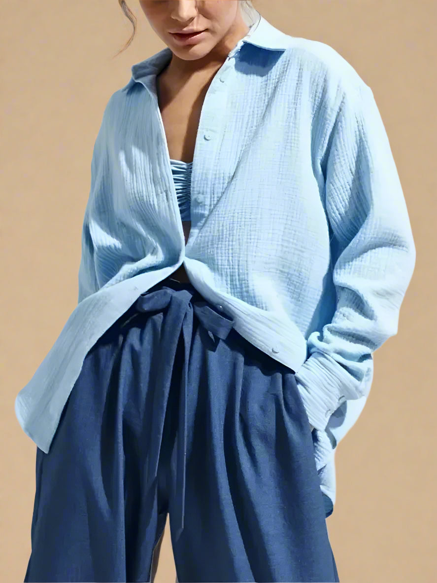 Viyana Modest Muslin Cotton shirt (7 Colors)