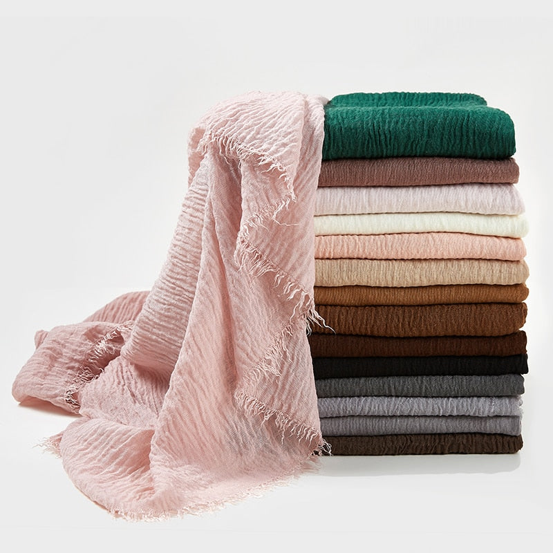 Soft crinkle Hijab(60 colors)