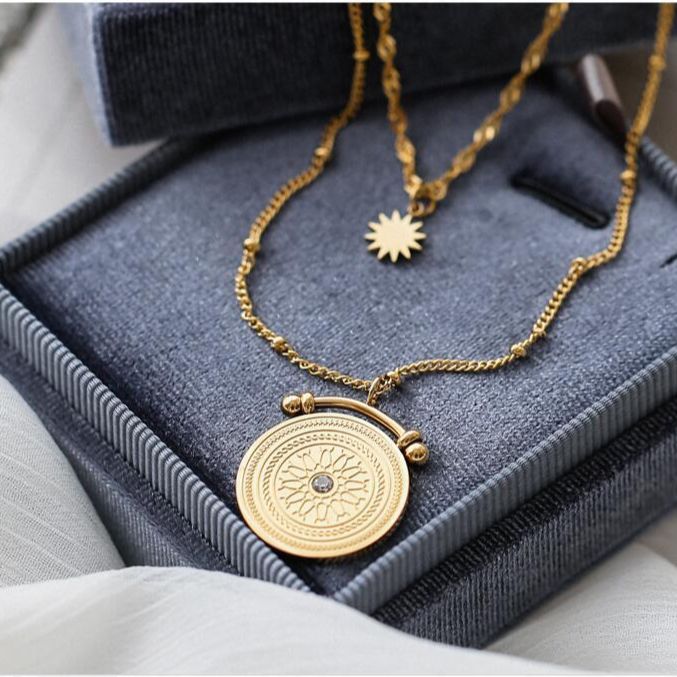 Graciela Vintage Double Layered Pendant Necklace
