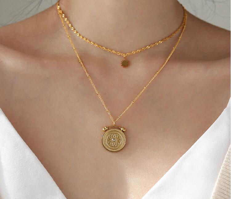 Graciela Vintage Double Layered Pendant Necklace