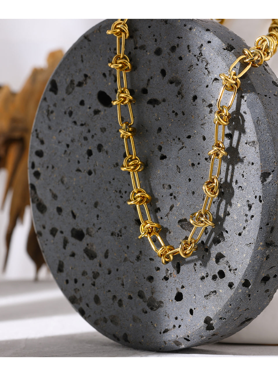 Renata Gold plated Chained Necklace& Bracelet Set.