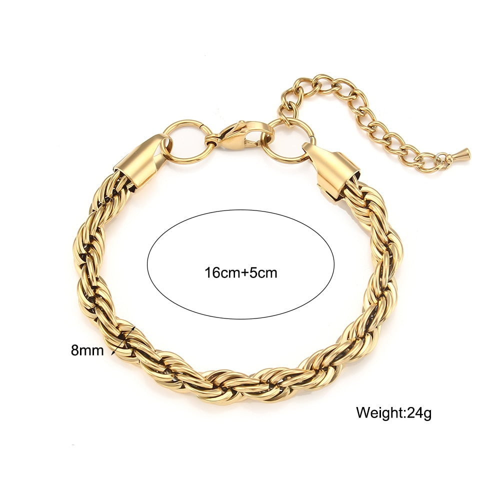 Leonie Twisted Rope Chain Necklace & Bracelet Set