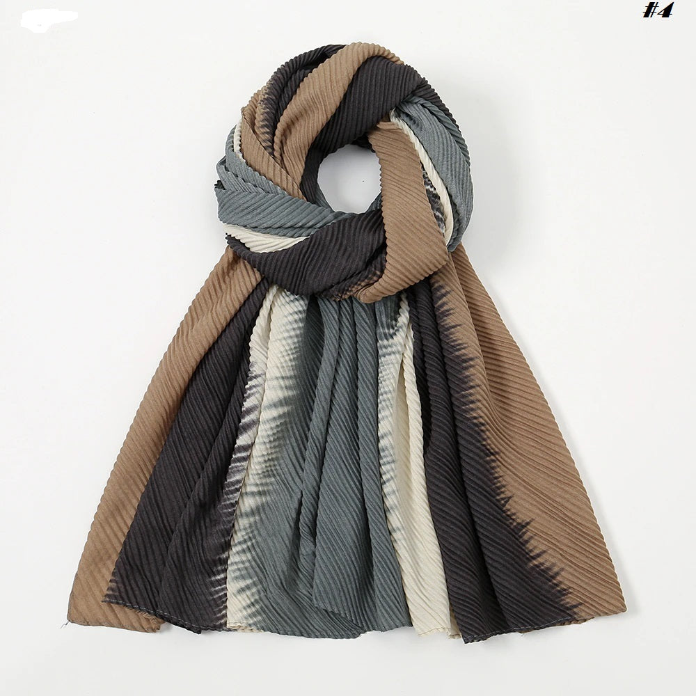 Falisha Pleated Mixed shaded Crinkle Cotton viscose Hijabs (7 Colors)