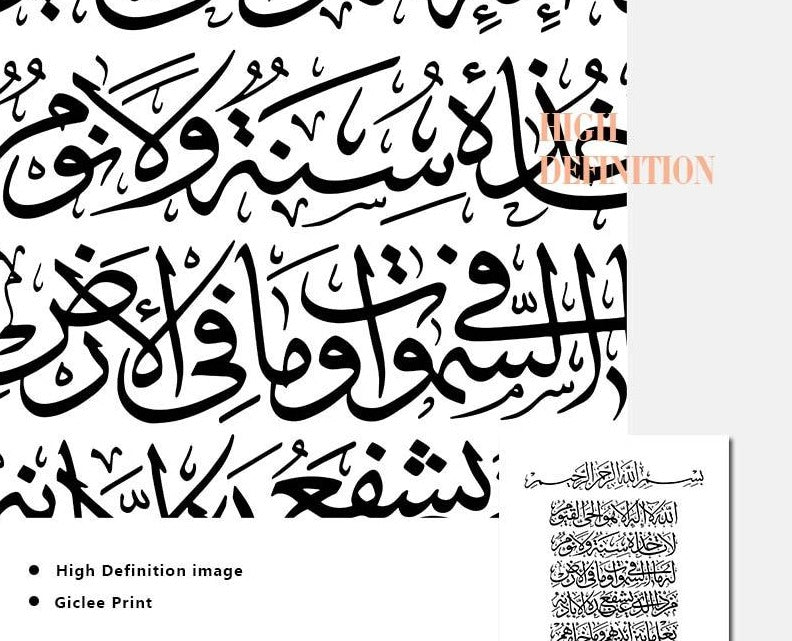 Ayatul- Qursi -with meaning canvas print home decor