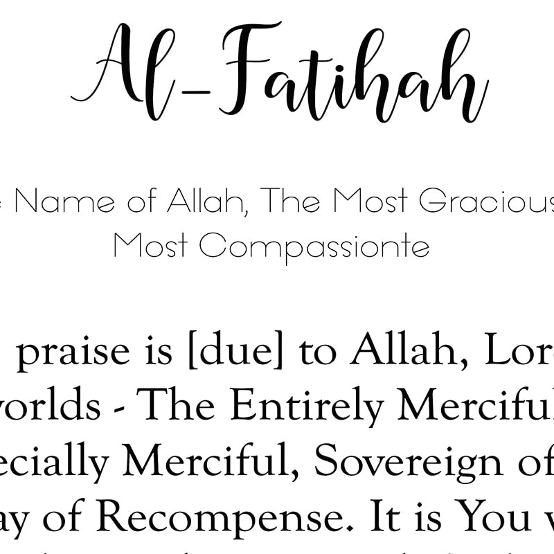 Al-Fatihah Arabic with meaning canvas print home decor