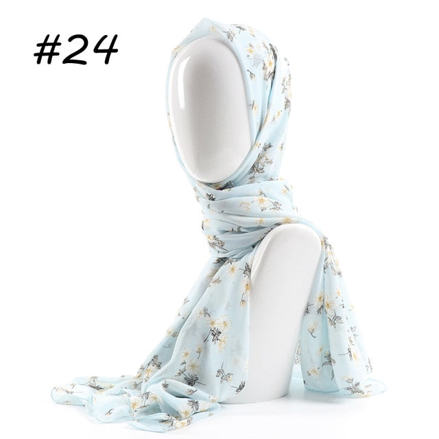Printed Chiffon Hijab (29 patterns)