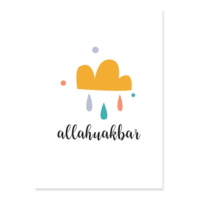 Rainbow-clouds print nursery/room home decor