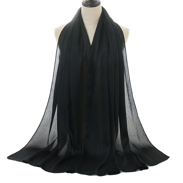 Silk crepe hijabs (15 Colors)