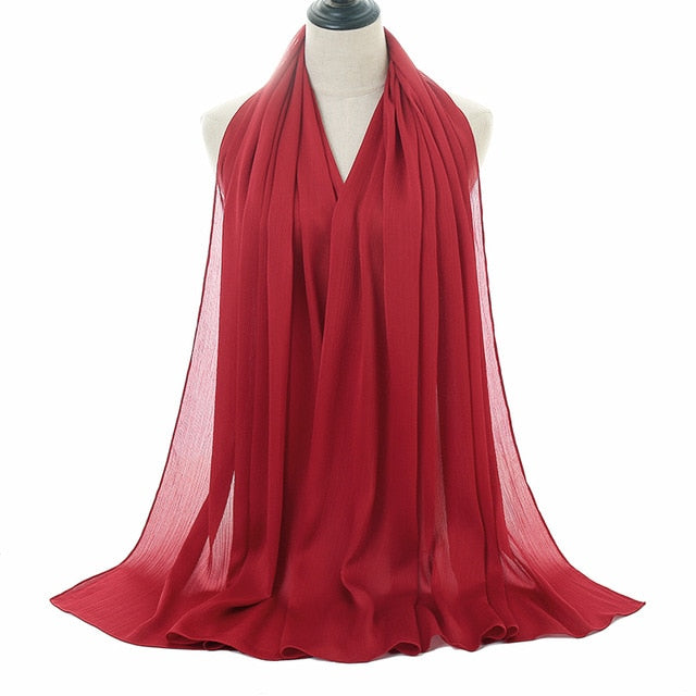 Silk crepe hijabs (15 Colors)