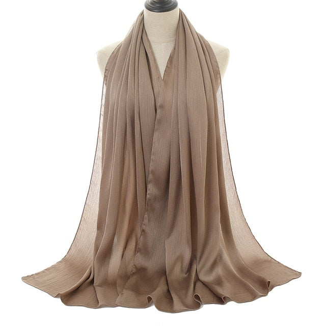 Silk crepe hijabs (15 Colors)