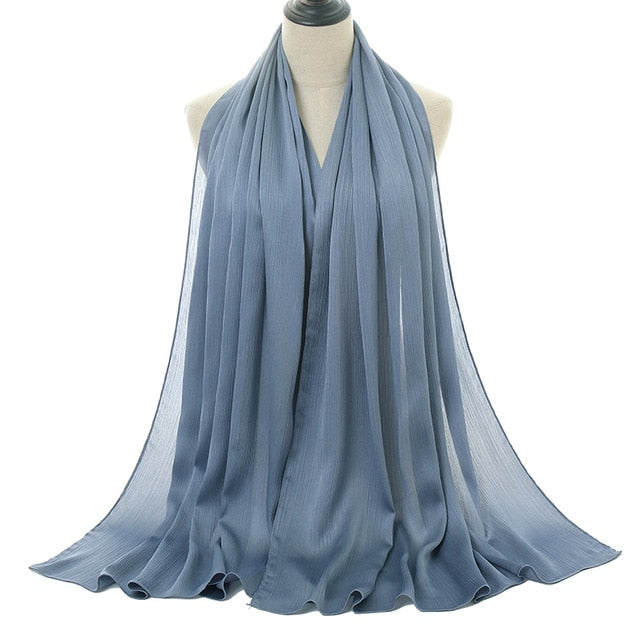 Silk crepe hijabs (15 Colors)