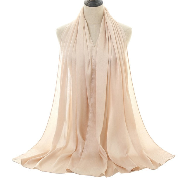 Silk crepe hijabs (15 Colors)