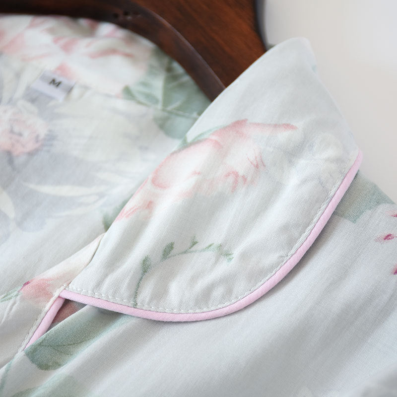 Blossoms cotton silk PJ set (4 colors)