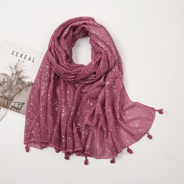 Glitter Tassel Rippled Hijab (13 colors)