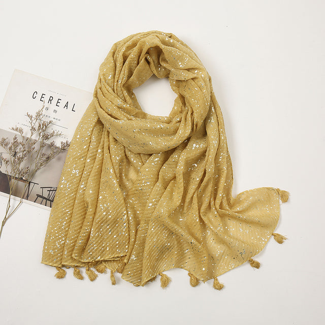 Glitter Tassel Rippled Hijab (13 colors)