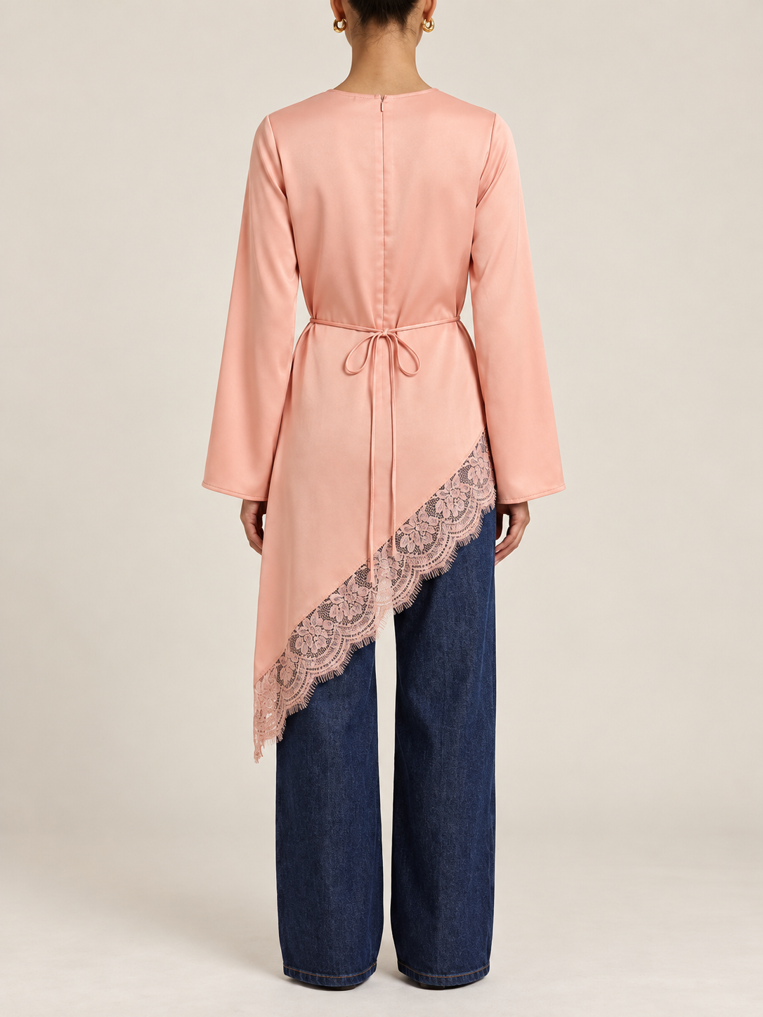 Awatif Wide Lace Asymmetric Tunic (4 colors)