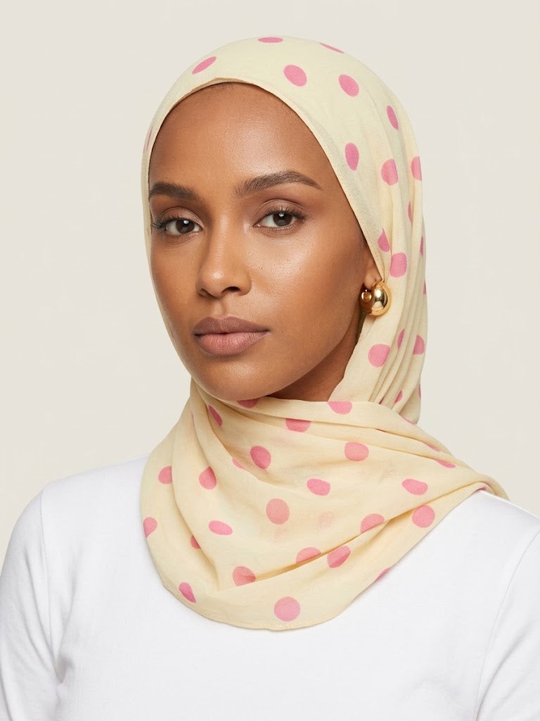 Butter Rosette Polka Modal Hijab