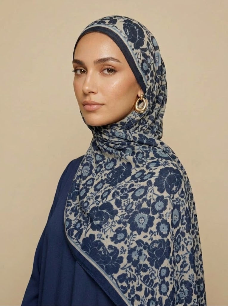 Indigo garden Modal Hijab