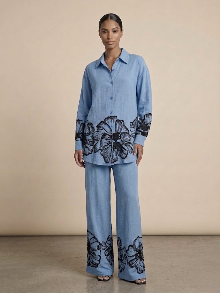 Fayona Embroidered Bloom Co-ord Set (5 Colors)