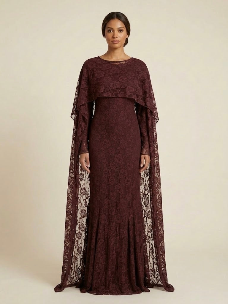 Aqeela Lace Shawl Dress