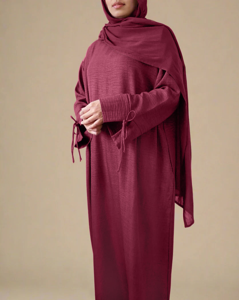 Nour Lightweight Textured Abaya (4 Colors)