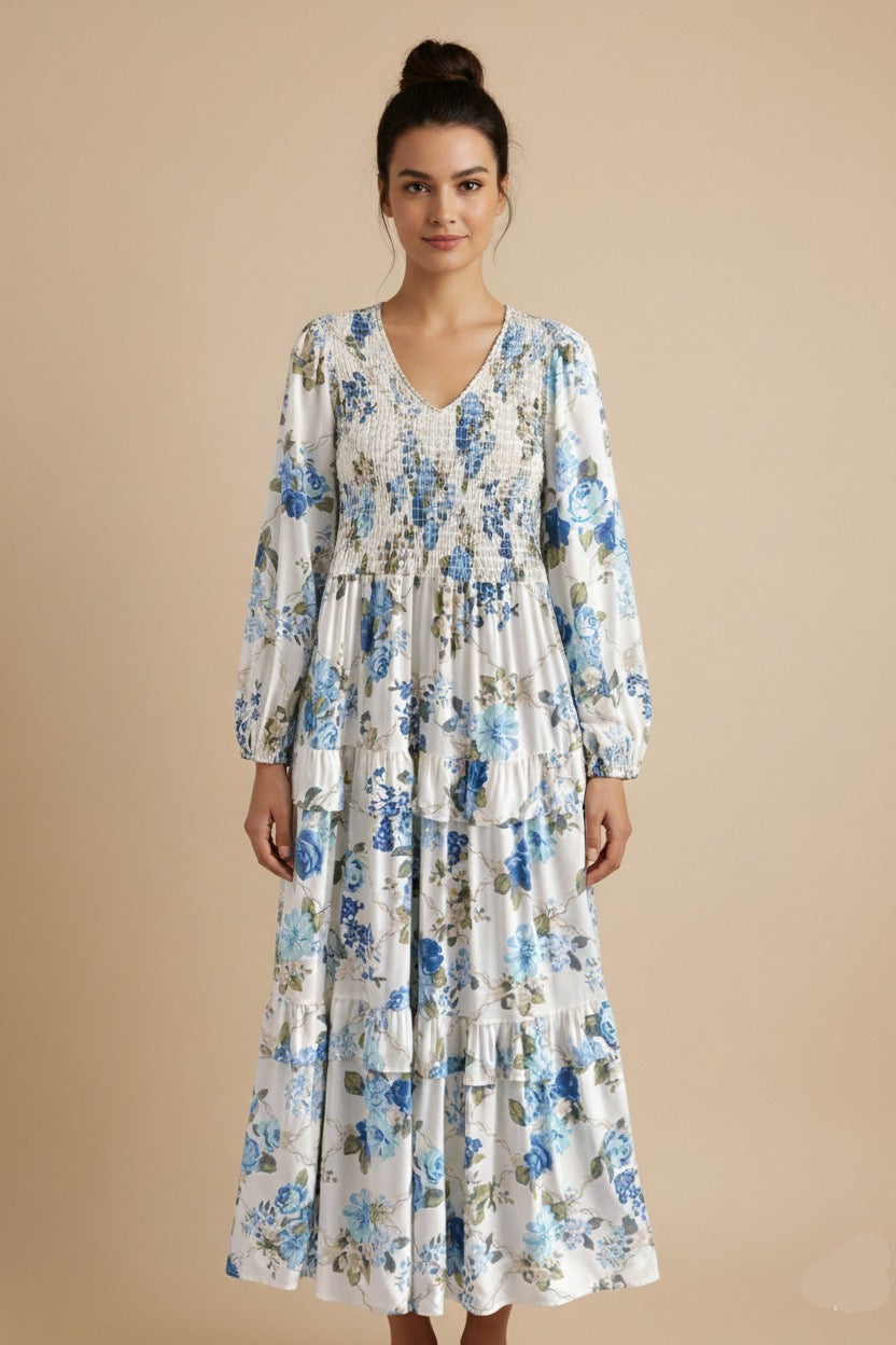 Blue blossom floral dress - Summer Favorite