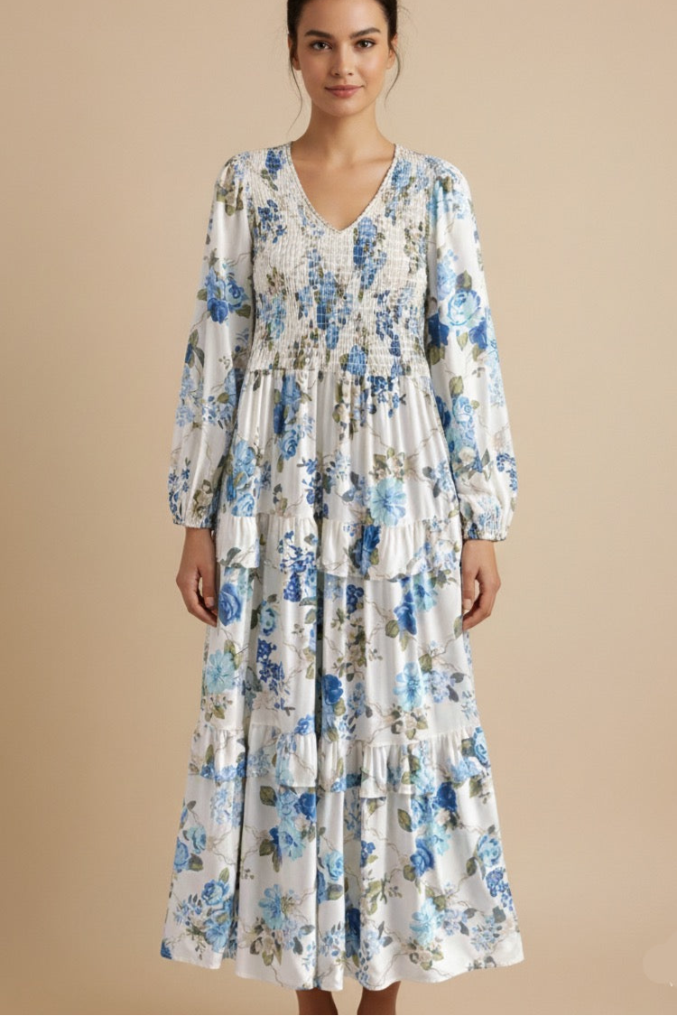 Blue blossom floral dress - Summer Favorite
