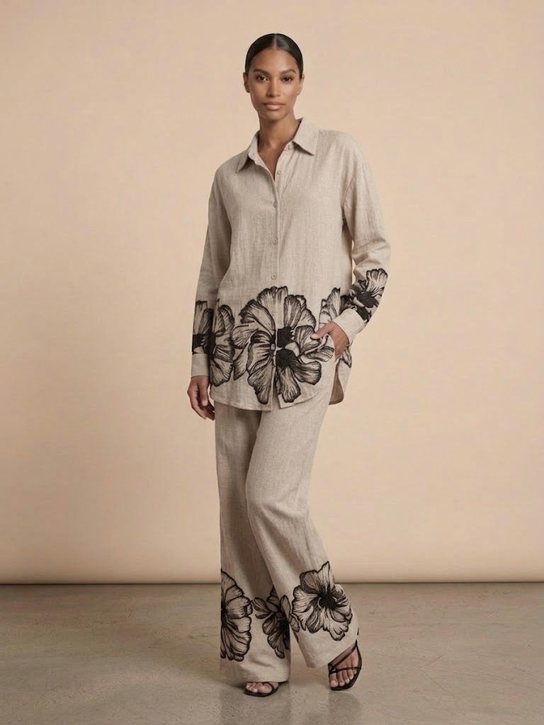 Fayona Embroidered Bloom Co-ord Set (5 Colors)