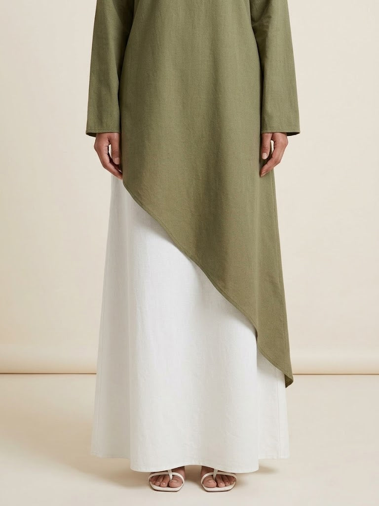 Elyra Asymetric Linen blend Top (3 Colors)