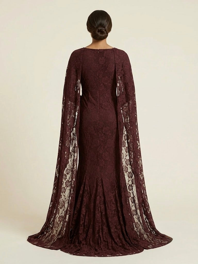Aqeela Lace Shawl Dress