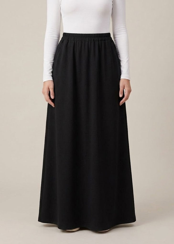 Lana Linen Blend Skirt - Black